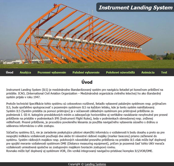 Screenshot of the website dedicated to the description of ILS in the Slovak language.